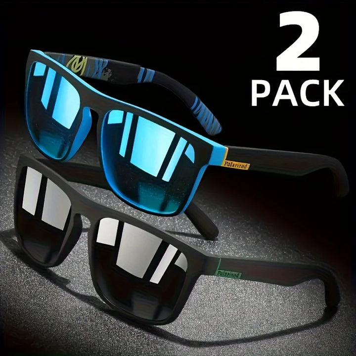 2 Pieces Square Polarized Sunglasses