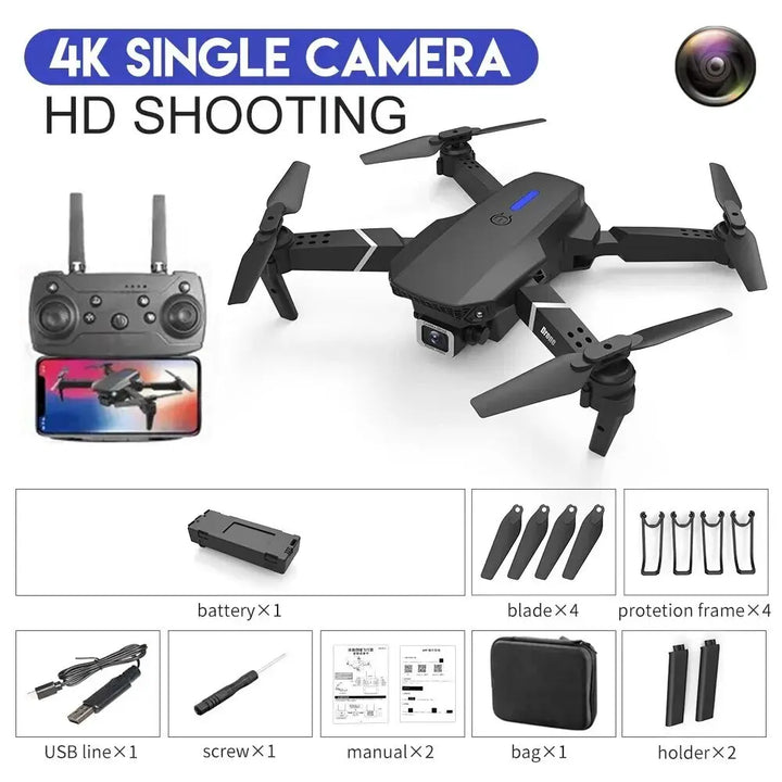 E88Pro RC Drone 4K 1080P Wide Angle HD Camera