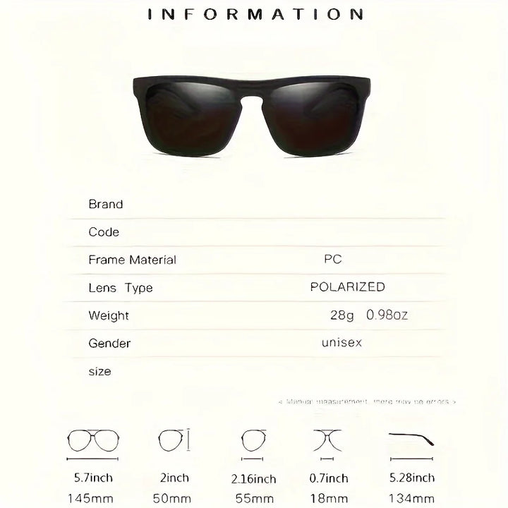 2 Pieces Square Polarized Sunglasses