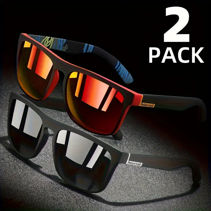 2 Pieces Square Polarized Sunglasses